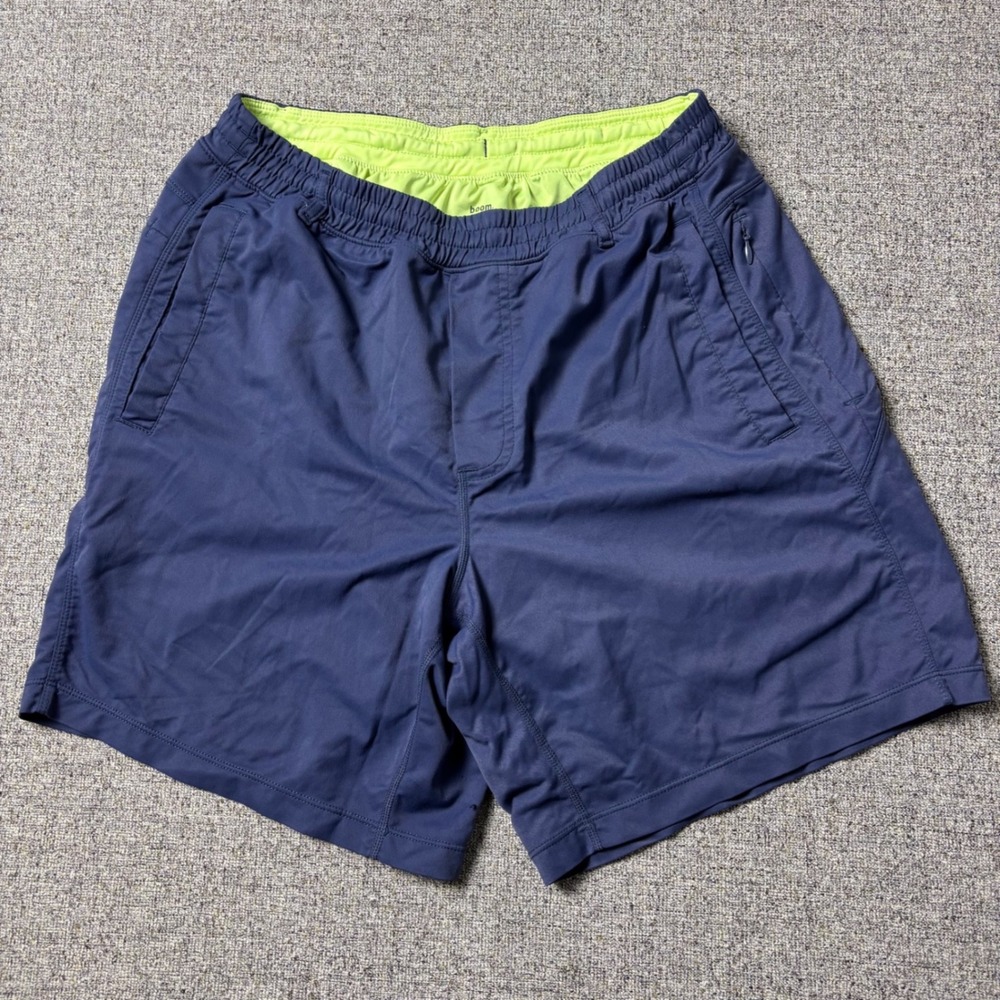 Birddogs Shorts Mens Medium Navy Blue 7 Inch Inseam Lined Green Golf Active